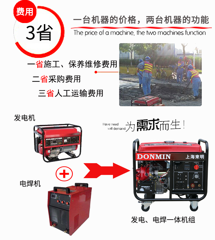 單相電動 5KW汽油發(fā)電電焊一體機主圖