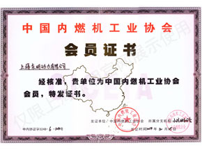 中國(guó)內(nèi)燃機(jī)工業(yè)協(xié)會(huì)會(huì)員證書(shū)
